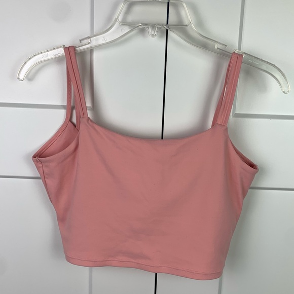 Halara MEDIUM Double Straps Cropped Yoga Tank Top Peach Melba - Picture 1 of 8